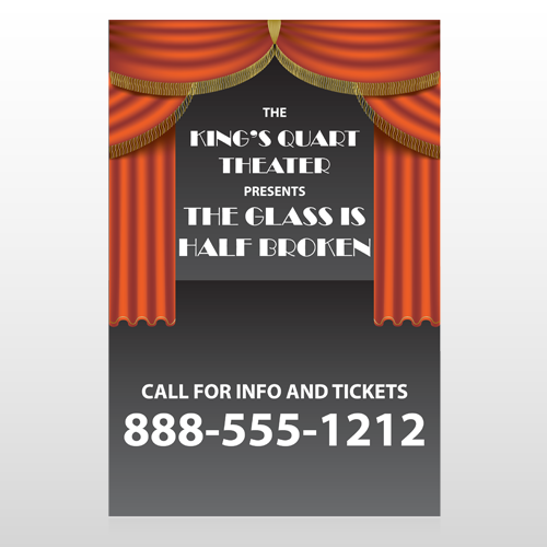 Theatre Curtains 521 Custom Sign