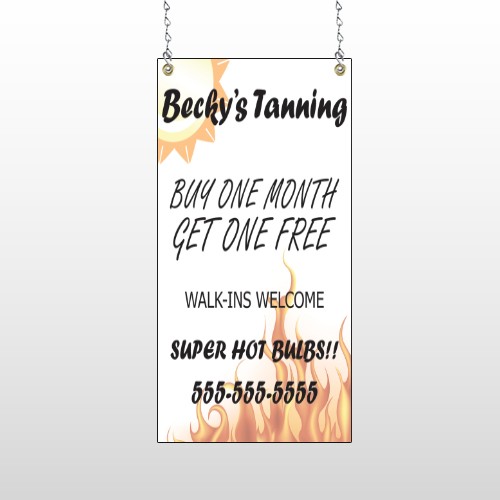 Flaming Suntan 298 Window Sign