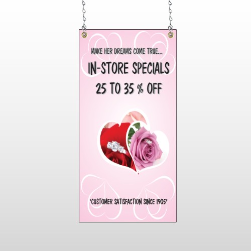 Pink Rose Hide Ring 400 Window Sign