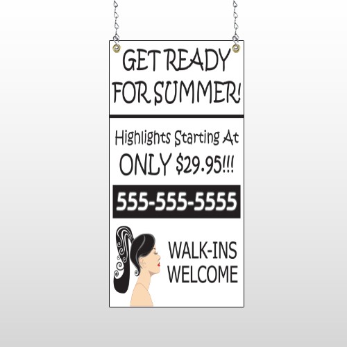 Pretty Girl Hair 290 Window Sign