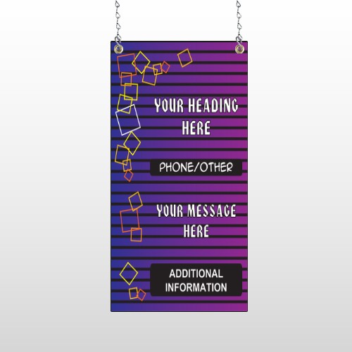 Purple Stripes 142 Window Sign