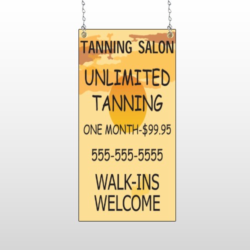 Tanning Sun 296 Window Sign