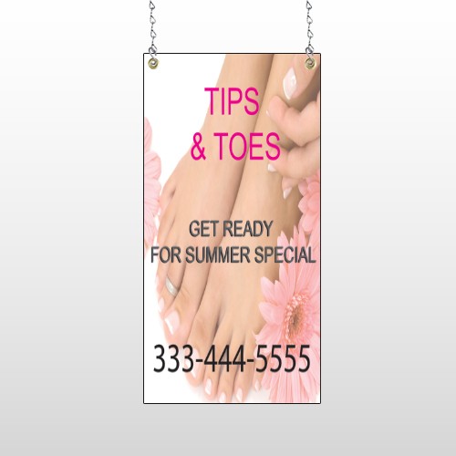 Tips & Toes 488 Window Sign