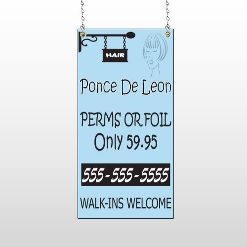 Woman Hair Sign 289 Window Sign