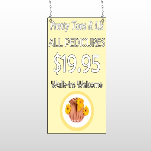 Yellow Pedicure 294 Window Sign
