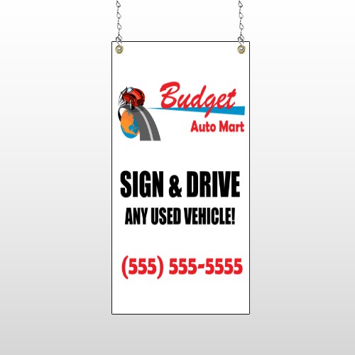 Budget Auto Mart 116 Window Sign