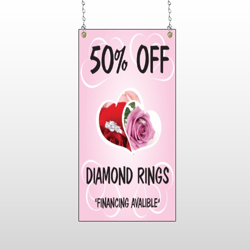 Pinkrose Hidden Ring 399 Window Sign