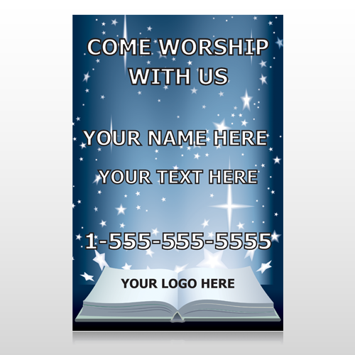 Worship With Us 02 Custom Sign