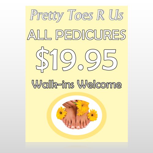 Yellow Pedicure 294 Custom Sign