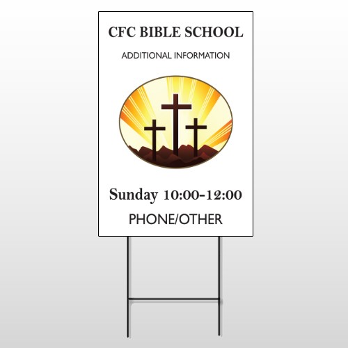 3 Crosses 149 Wire Frame Sign