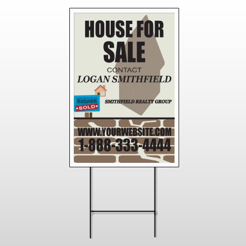 Brown House For Sale 860 Wire Frame Sign
