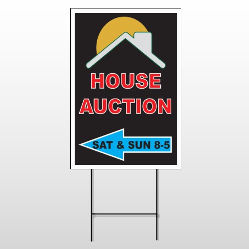Auction Left Arrow 728 Wire Frame Sign