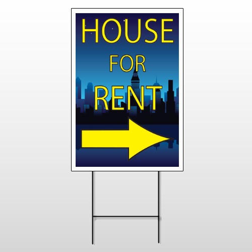 House Rent Night City 711 Wire Frame Sign