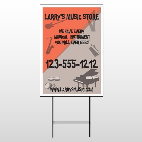 Larry Music Store 372 Wire Frame Sign