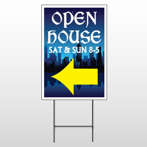 Open House Night City 706 Wire Frame Sign