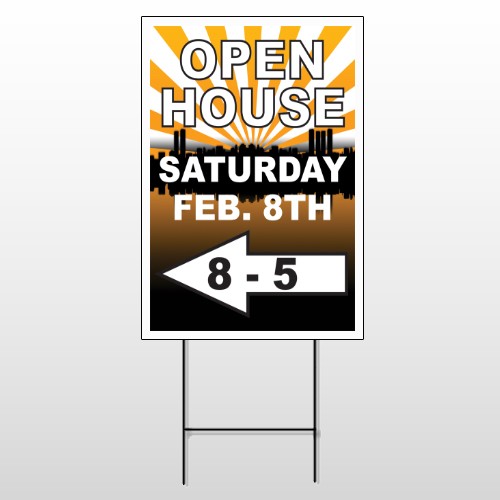 Open Left Arrow 714 Wire Frame Sign