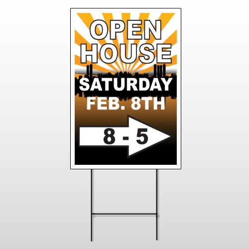 Open Right Arrow 715 Wire Frame Sign