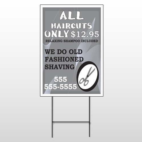 Scissor Cut 286 Wire Frame Sign