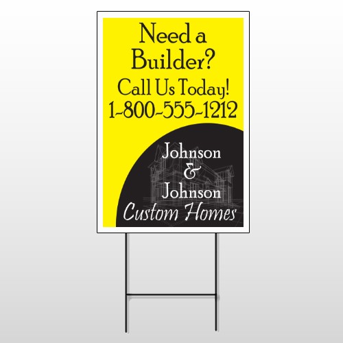 Yellow House Plan 216 Wire Frame Sign