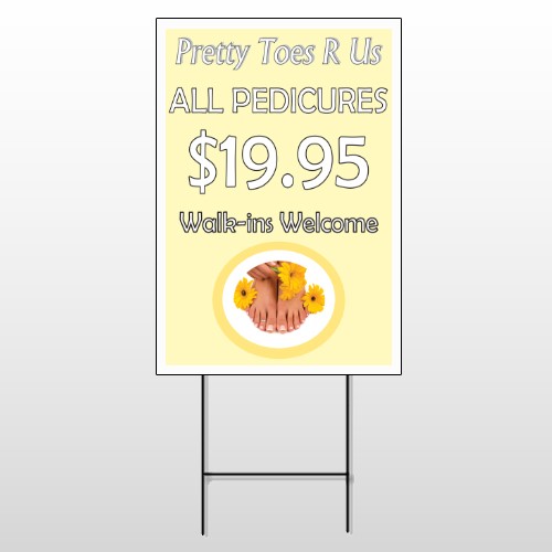 Yellow Pedicure 294 Wire Frame Sign
