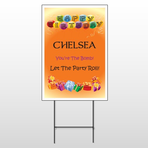Birthday Balloons 185 Wire Frame Sign