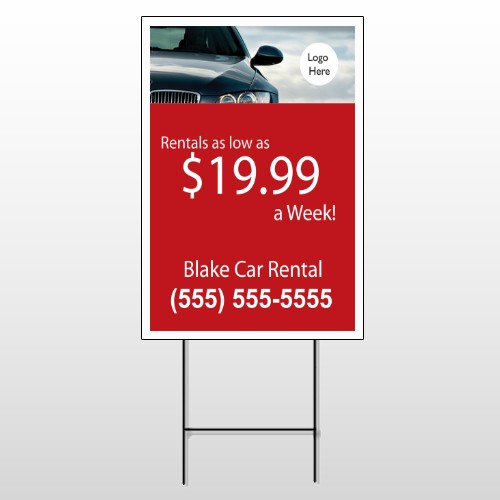 Car Rental 112 Wire Frame Sign