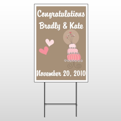 Heart Cake 03 Wire Frame Sign