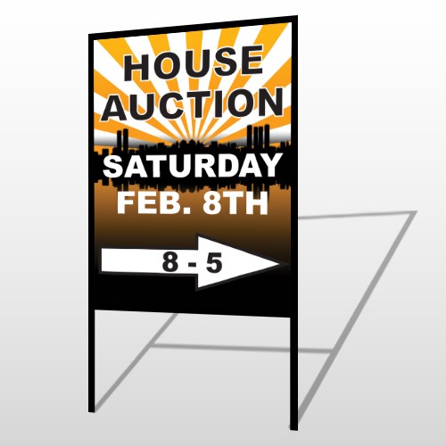 Auction Right Arrow 717 H-Frame Sign