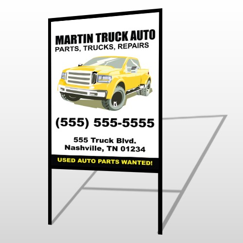 Black & Yellow Truck 117 H-Frame Sign