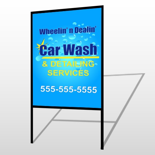 Blue Bubbles 113 H-Frame Sign