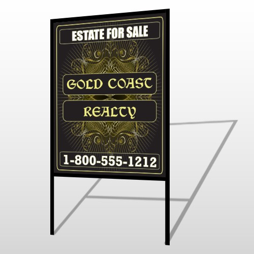 Gold Pin Stripe 655 H-Frame Sign 