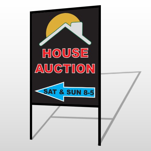 Auction Left Arrow 728 H-Frame Sign
