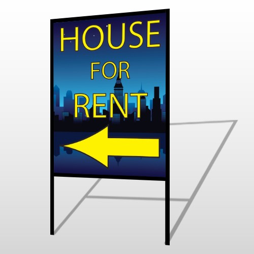 House Rent Night City 710 H-Frame Sign