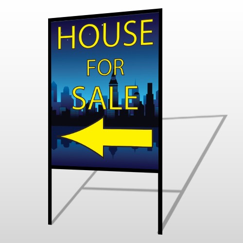 House Rent Night City 712 H-Frame Sign