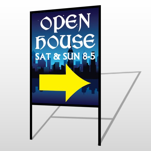 Open House Night City 707 H-Frame Sign