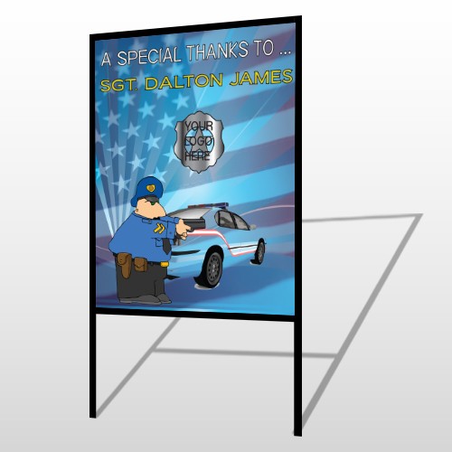 Police Thanks 429 H-Frame Sign