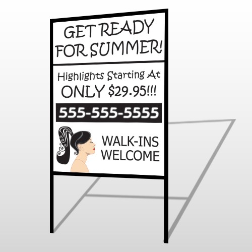 Pretty Girl Hair 290 H Frame Sign