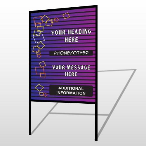 Purple Stripes 142 H Frame Sign