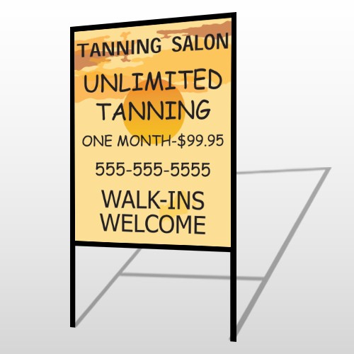 Tanning Sun 296 H Frame Sign