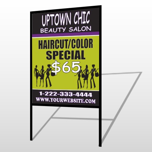 Uptown Salon 642 H Frame Sign