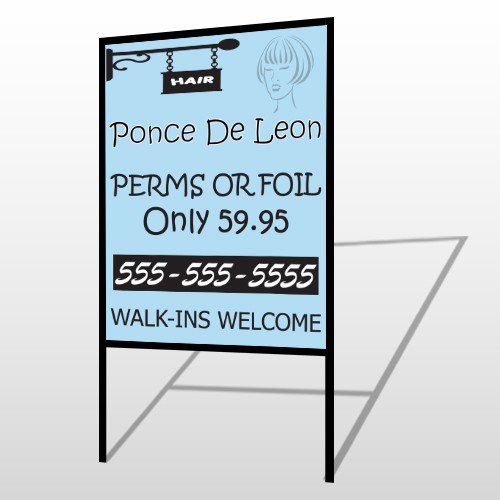 Woman Hair Sign 289 H Frame Sign