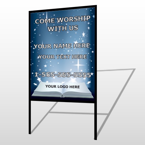 Worship With Us 02 H-Frame Sign