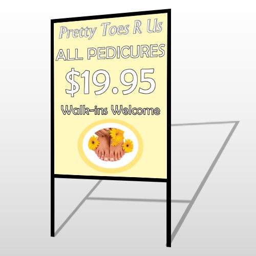 Yellow Pedicure 294 H Frame Sign