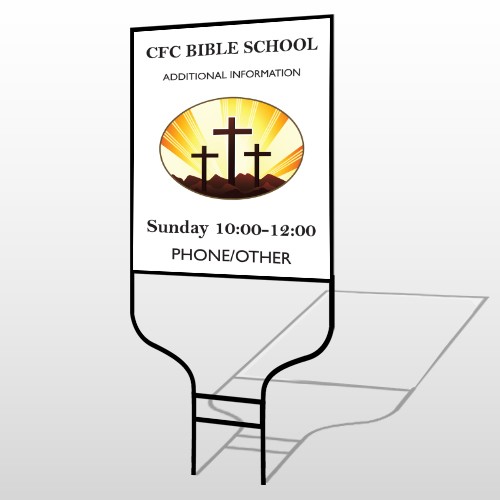 3 Crosses 149 Round Rod Sign