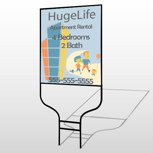 Apartment Building 29 Round Rod  Sign