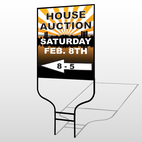 Auction Left Arrow 716 Round Rod Sign