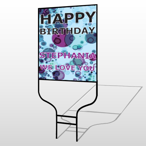Birthday Dots 16 Round Rod Sign