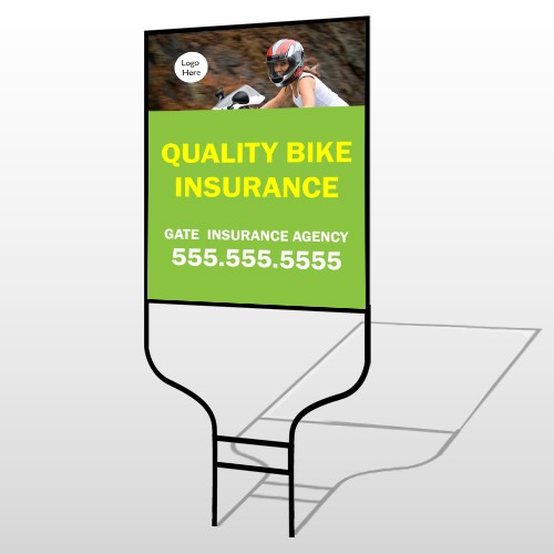 Bike Insurance 110 Round Rod Sign