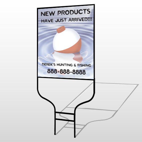 Fishing Bobber 410 Round Rod Sign