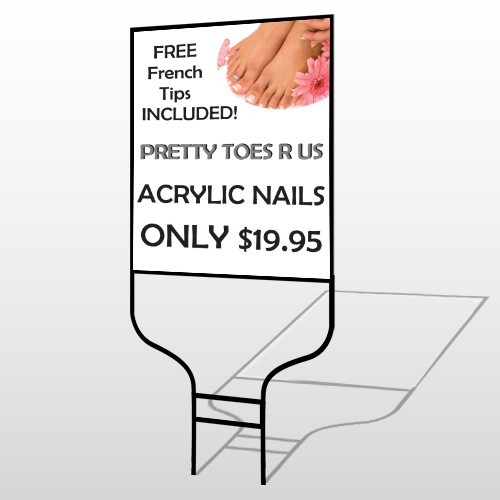 Floral Pedicure 293 Round Rod Sign